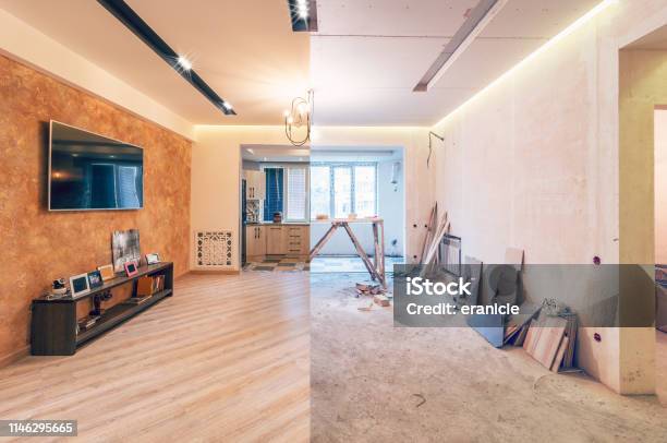 Renovation Of Studio Room Stock Photo - Download Image Now - Renovation, Home Improvement, House