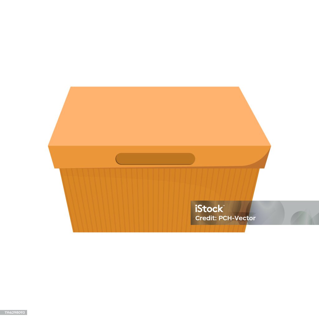 Carton Box For Storage Cartoon Illustration Stock Illustration - Download  Image Now - Basket, Box - Container, Brown - iStock