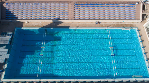 istock Empty swimming pool for playing water polo. Top view 1146298309