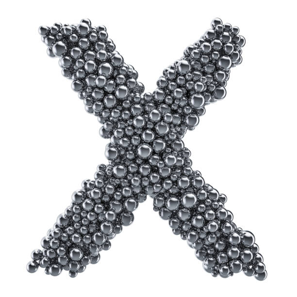 istock Metallic letter X from metal balls, 3D rendering isolated on white background 1146300836