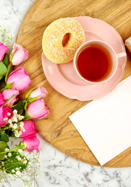 istock Feminine leisure, Sunday morning or relaxation flat lay overhead. 1146304607
