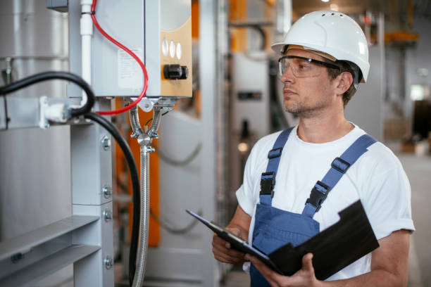 istock Engineer. Factory worker. Refinery. Handsome factory worker controlling production. 1146305357