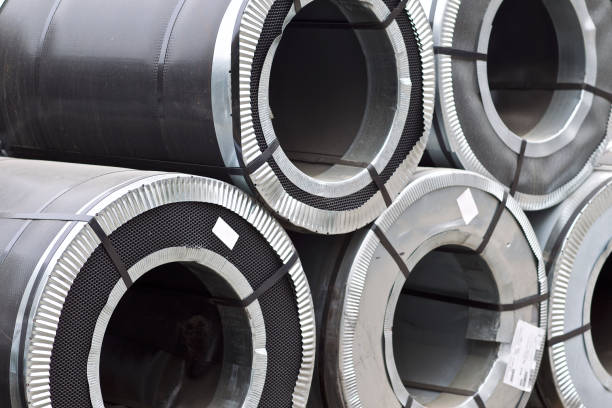 istock Rolls of cold-rolled galvanized steel in stock 1146308339