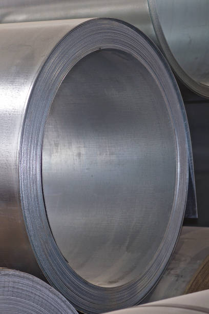istock Rolls of cold-rolled galvanized steel in stock 1146309411