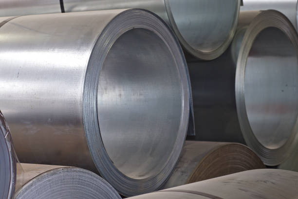 istock Rolls of cold-rolled galvanized steel in stock 1146309429