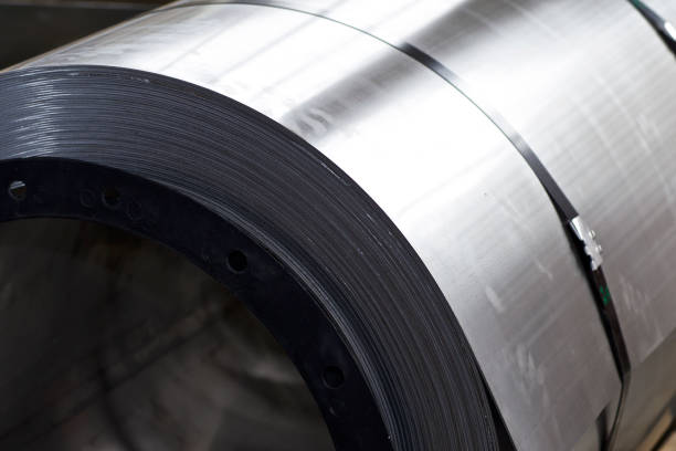 istock Rolls of cold-rolled galvanized steel in stock 1146311239
