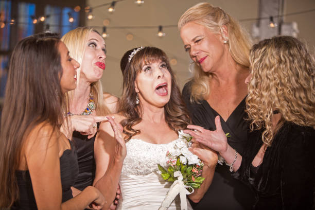 istock Upset Mature Bride with Friends at Wedding 1146311585