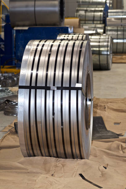 istock Rolls of cold-rolled galvanized steel in stock 1146312396