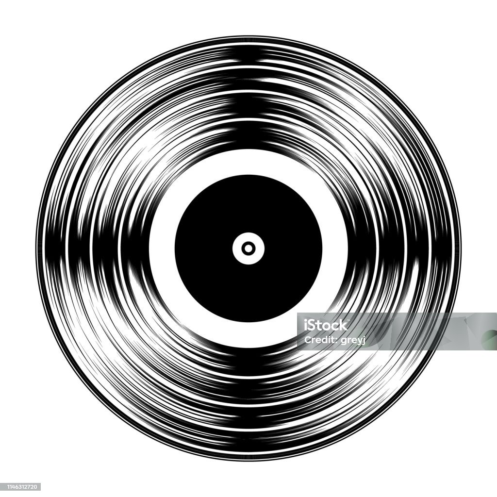 Net Vejnavn entusiasme Gramophone Black Vinyl Lp Record Silhouette Isolated On White Background  Vector Illustration Stock Illustration - Download Image Now - iStock