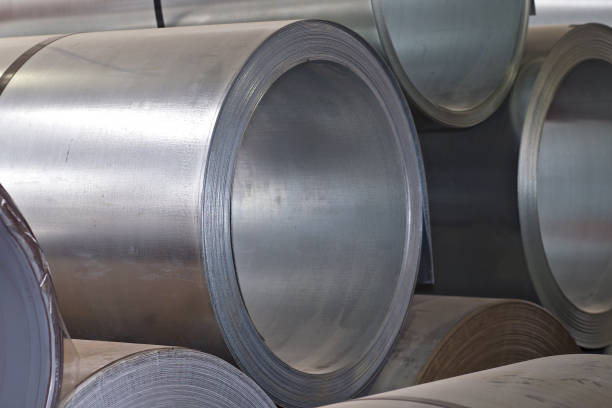istock Rolls of cold-rolled galvanized steel in stock 1146313928