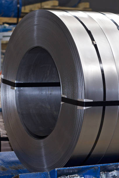 istock Rolls of cold-rolled galvanized steel in stock 1146314279