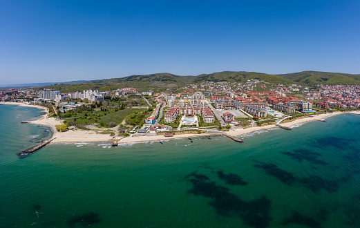Aerial panorama view of Saint Vlas, Bulgaria