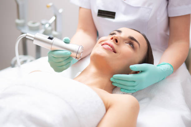 istock Young woman smiling during the oxygen meso therapy 1146315436