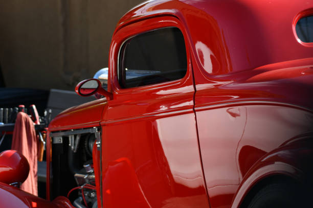 istock Red Hot Rod in Mechanics Driveway 1146316251