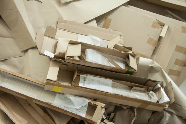 istock Various cardboard boxes. Waste production. Paper packaging. 1146317329