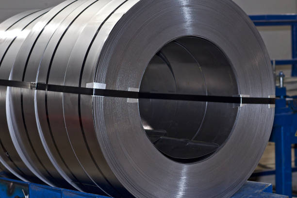 istock Rolls of cold-rolled galvanized steel in stock 1146317353