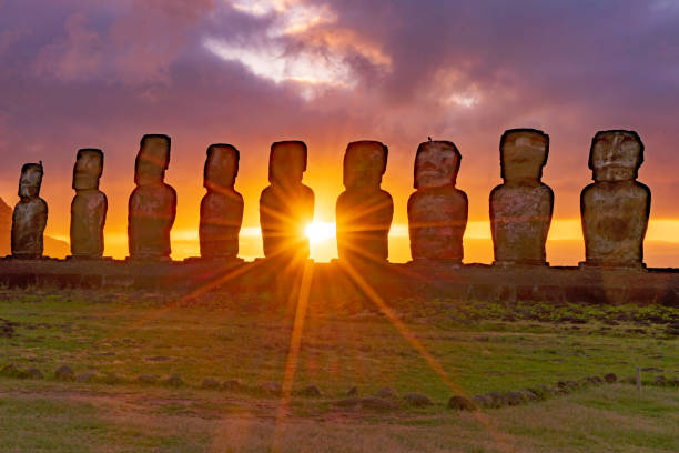 istock Sunrise on Ahu Tongariki, Easter Island, Chile 1146317483