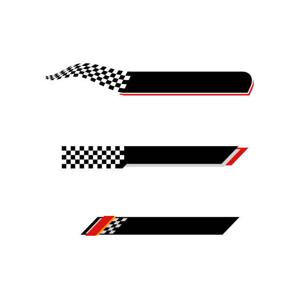 ilustraciones, imágenes clip art, dibujos animados e iconos de stock de bandera del estandarte de la raza - checkered flag flag auto racing starting line