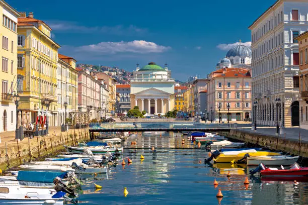 Photo of Trieste channel and Ponte Rosso square view