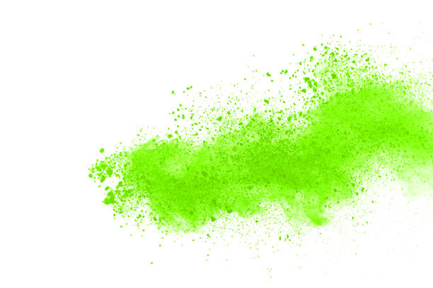 istock Green powder explosion on white background. Colored cloud. Colorful dust explode. Paint Holi. 1146331569