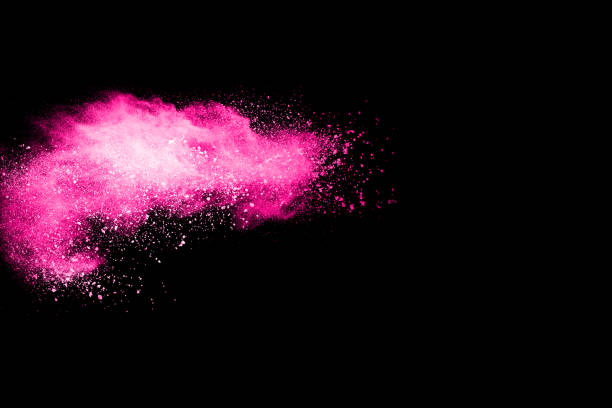 istock Pink powder explosion on black background. Colored cloud. Colorful dust explode. Paint Holi. 1146331601