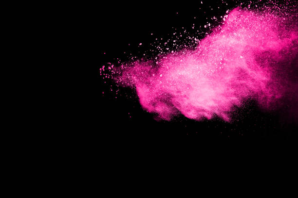 istock Pink powder explosion on black background. Colored cloud. Colorful dust explode. Paint Holi. 1146331611