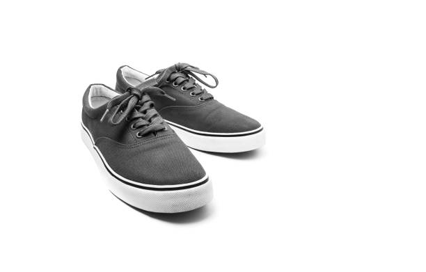 A pair canvas shoes isolated on white background