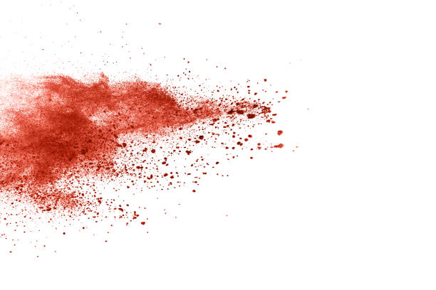 istock living coral color powder explosion on white background. Colored cloud. Colorful dust explode. Paint Holi. 1146331702