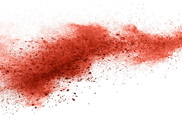 istock living coral color powder explosion on white background. Colored cloud. Colorful dust explode. Paint Holi. 1146331712