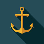istock Anchor Nautical Flat Design Icon 1146344121