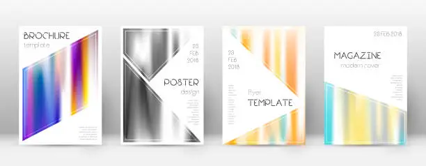Vector illustration of Flyer layout. Triangle quaint template for Brochur