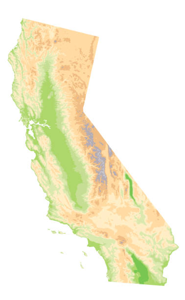 istock Physical Map of California Isolated On White - No text 1146347040