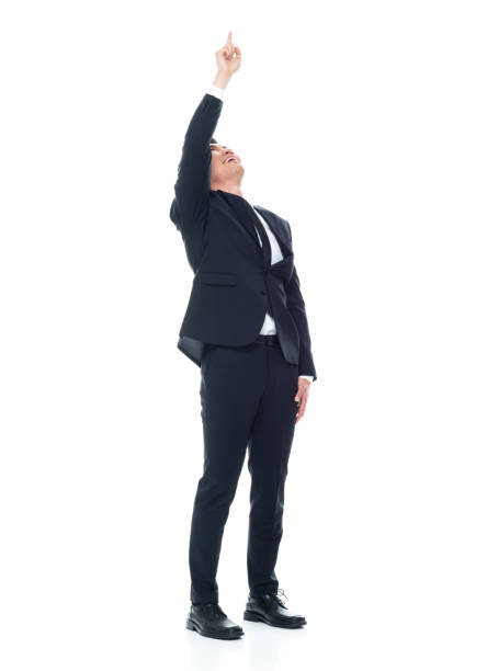 istock Attractive looking Chinese businessman - pointing up 1146350062