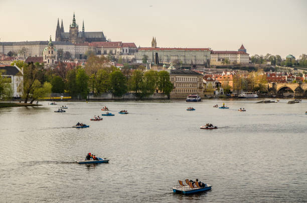 istock Pedal boats on Vltava river 1146351854