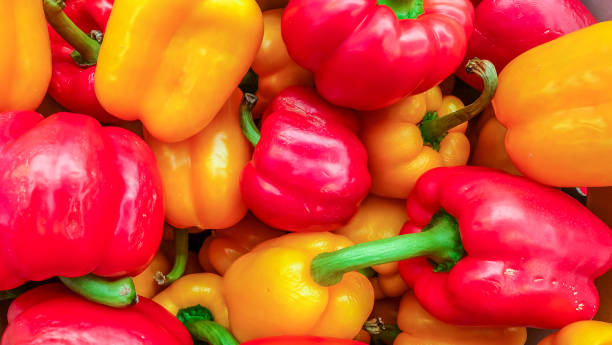 istock a tray of pepper (capsicum) found in a market 1146355111