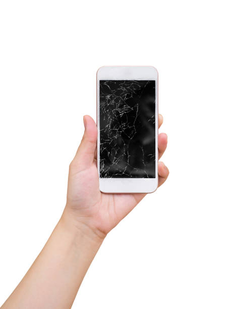 istock hand hold mobile phone with broken glass screen display isolated on white background 1146357247