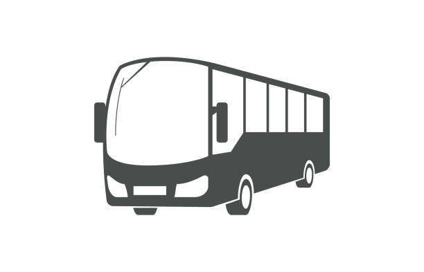 illustrazioni stock, clip art, cartoni animati e icone di tendenza di autobus urbano, simbolo dei trasporti pubblici - bus