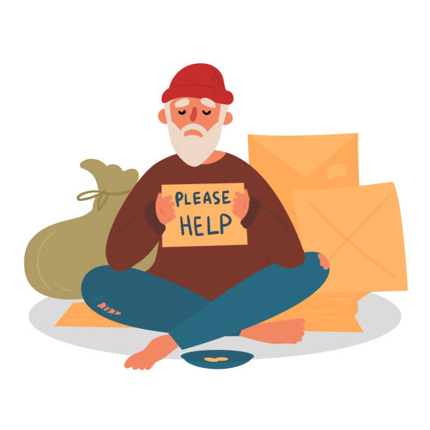 359 Homeless Person With Sign Illustrations & Clip Art - iStock