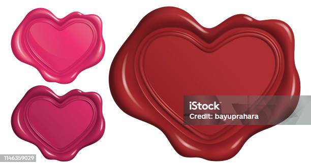 Wax Seal Stamp In Heart Symbol Shapevector Eps 10 Stock Illustration -  Download Image Now - Antique, Blank, Circle - iStock