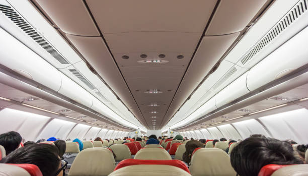 istock Passengers on board the commercial aircraft 1146363412