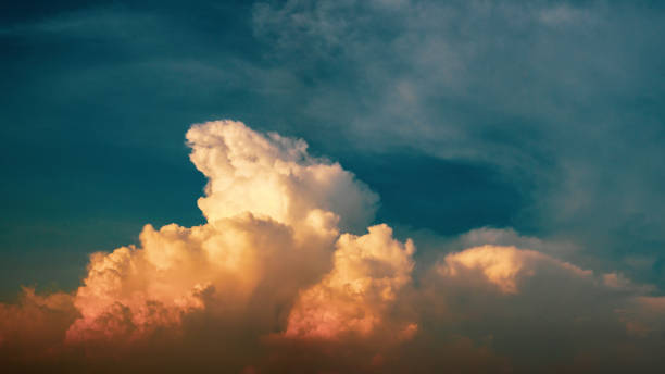 istock Beautiful panoramic vivid vibrant blue sky with white clouds (filter effect) for web banner. 1146367998