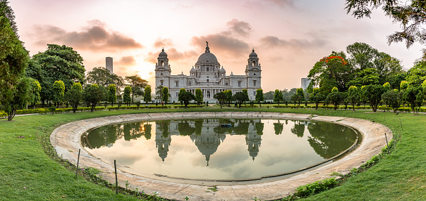 April 26,2019. Kolkata, India.Panoramic view of Victoria Memorial.