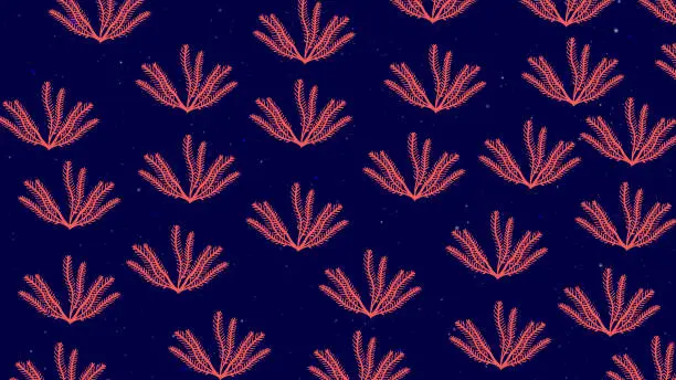 Vector illustration of Seaweed Item Pattern Background