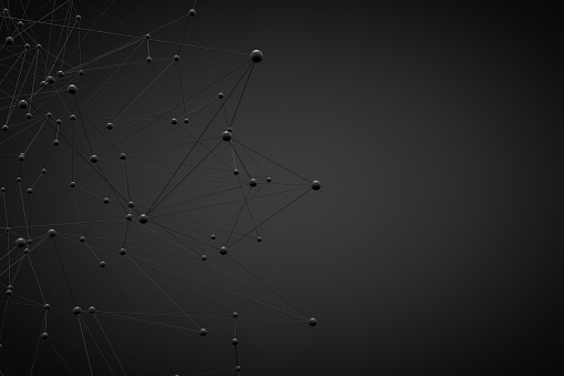 Abstract 3D Global digital mesh network, Molecule, Blockchain