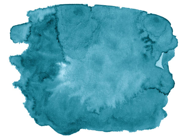 istock Watercolor background trendy colors blue bird with sharp borders and divorces. With copy space for text. 1146413164