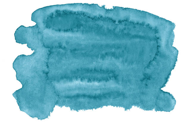 Watercolor background trendy colors blue bird with sharp borders and divorces. With copy space for text.