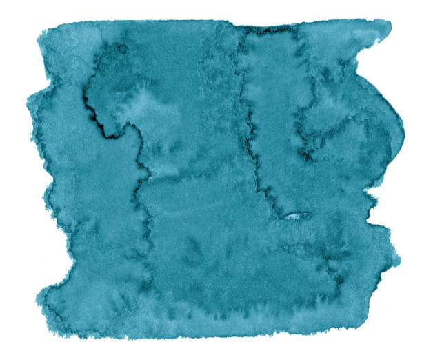 istock Watercolor background trendy colors blue bird with sharp borders and divorces. With copy space for text. 1146414482
