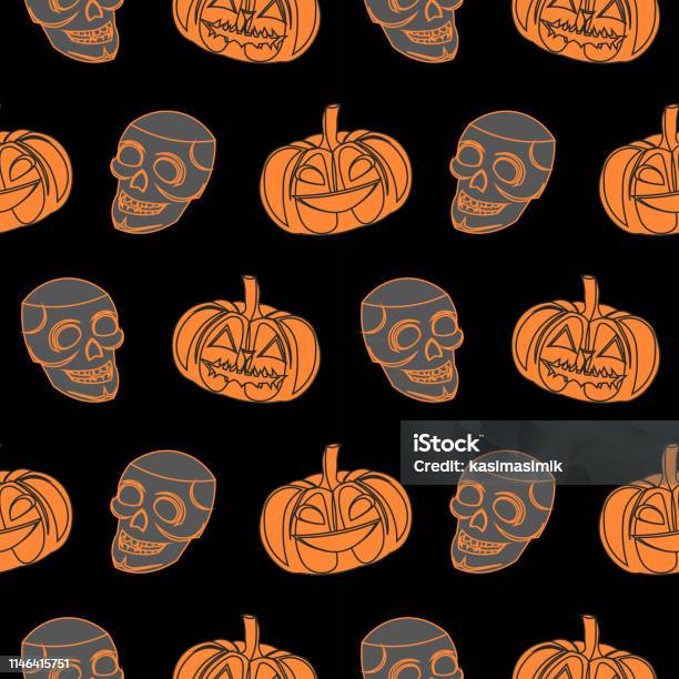 Hallween Pattern Vector Vector Halloween Pattern Stock Illustration - Download Image Now ...