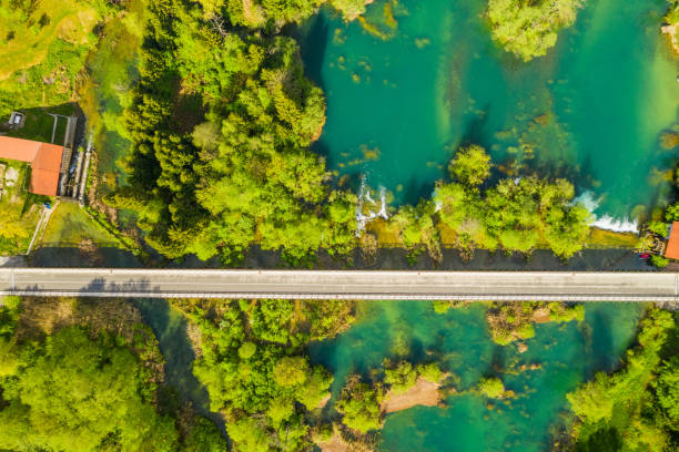 istock Croatia, bridge over Mreznica river from air 1146416723