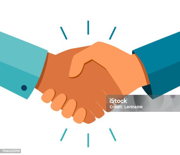 Handshake Of Business Partners Business Handshake Successful Deal Vector Flat Style Illustration Stock Illustration - Download Image Now